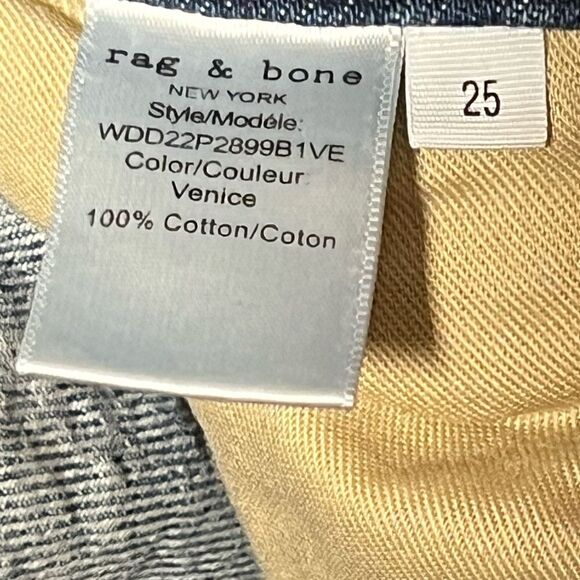 NWOT rag & bone Alex High-Rise Acid Wash Straight Jeans Womens Sz 25 - Picture 9 of 12